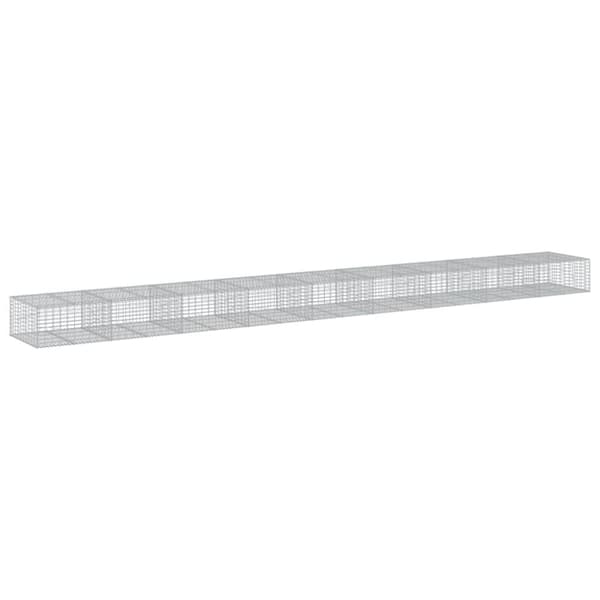 vidaXL Gabionkurv med deksel 900x100x50 cm galvanisert jern