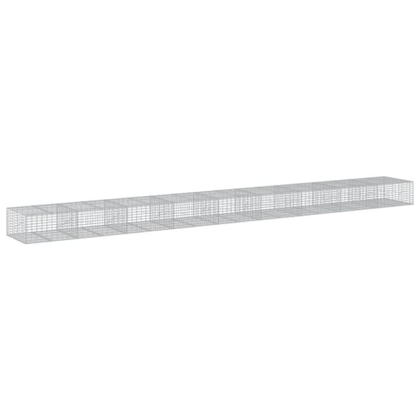 vidaXL Gabionkurv med deksel 900x100x50 cm galvanisert jern