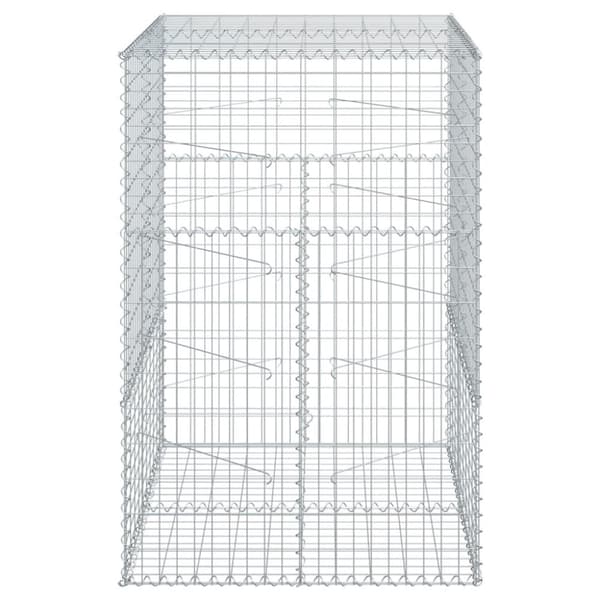 vidaXL Gabionkurv med deksel 100x100x150 cm galvanisert jern