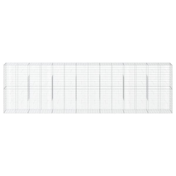 vidaXL Gabionkorg med skydd 700x50x200 cm galvaniserat järn