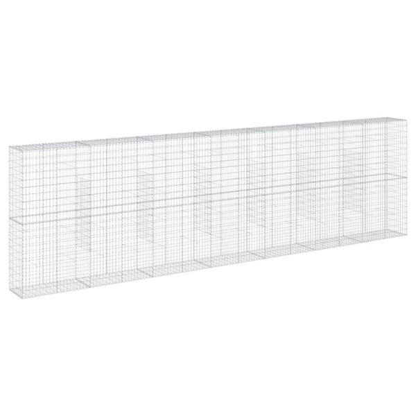 vidaXL Gabionkorg med skydd 700x50x200 cm galvaniserat järn