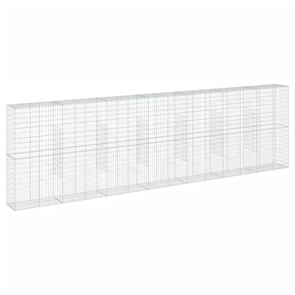 vidaXL Gabionkorg med skydd 700x50x200 cm galvaniserat järn