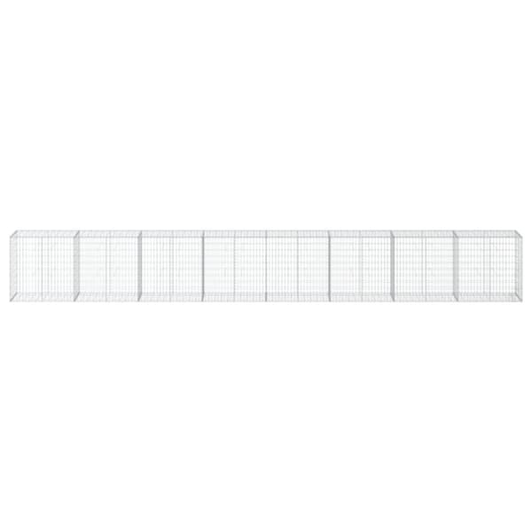 vidaXL Gabionkurv med deksel 800x50x100 cm galvanisert jern