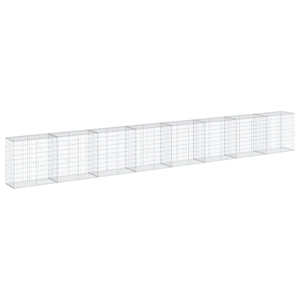 vidaXL Gabionkurv med deksel 800x50x100 cm galvanisert jern