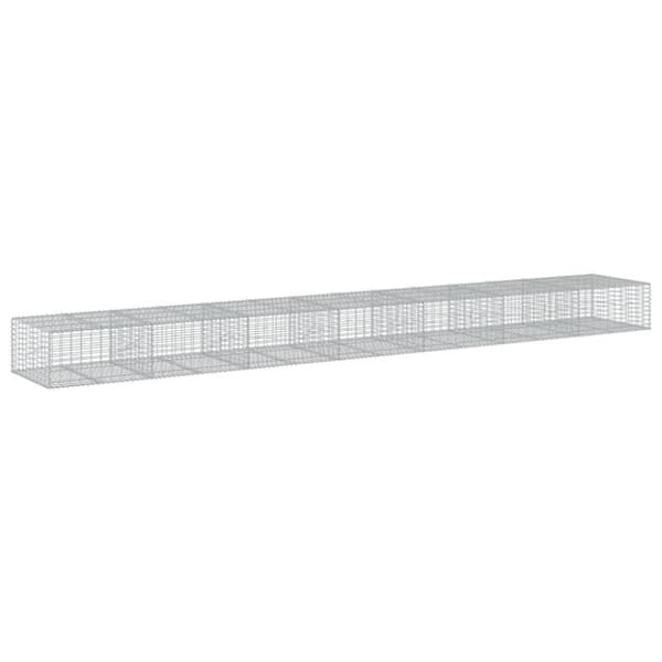 vidaXL Gabionkurv med deksel 700x100x50 cm galvanisert jern