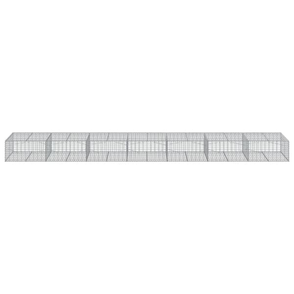 vidaXL Gabionkurv med deksel 700x100x50 cm galvanisert jern