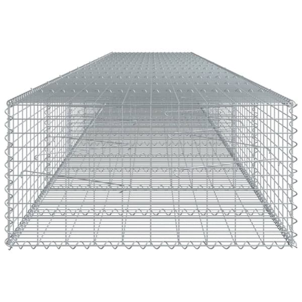 vidaXL Gabionkurv med deksel 700x100x50 cm galvanisert jern