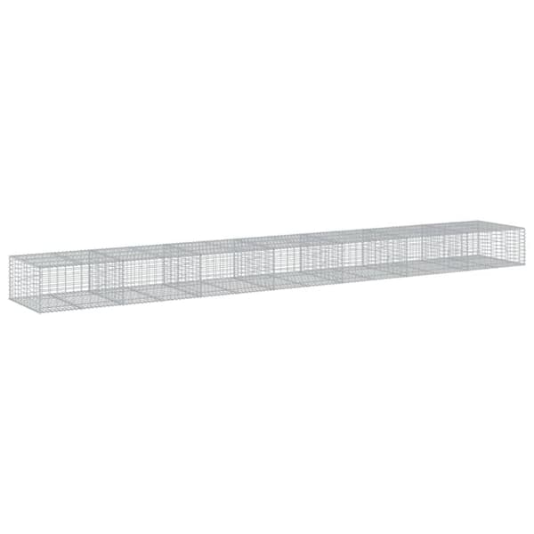vidaXL Gabionkurv med deksel 700x100x50 cm galvanisert jern