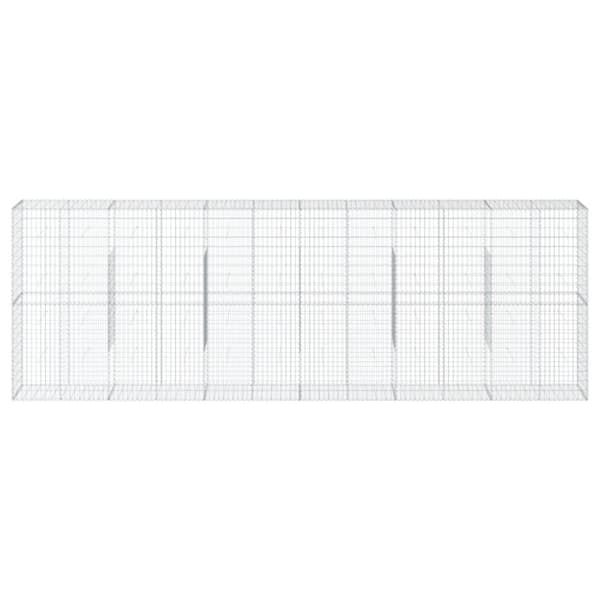 vidaXL gabionkurv med cover 600x50x200 cm galvaniseret jern