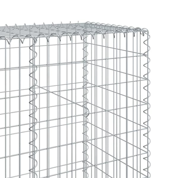 vidaXL gabionkurv med cover 600x50x200 cm galvaniseret jern