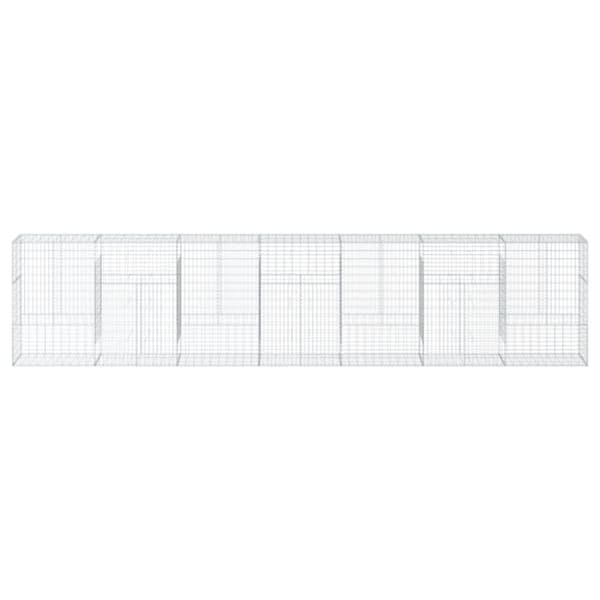 vidaXL gabionkurv med cover 700x50x150 cm galvaniseret jern