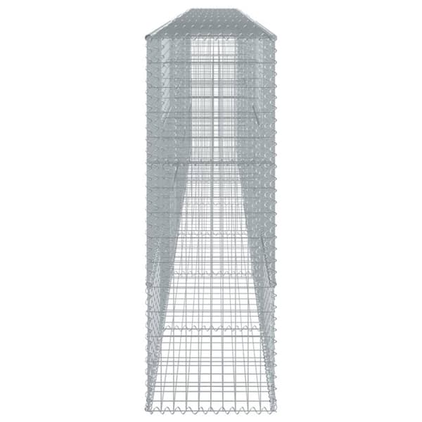 vidaXL gabionkurv med cover 700x50x150 cm galvaniseret jern