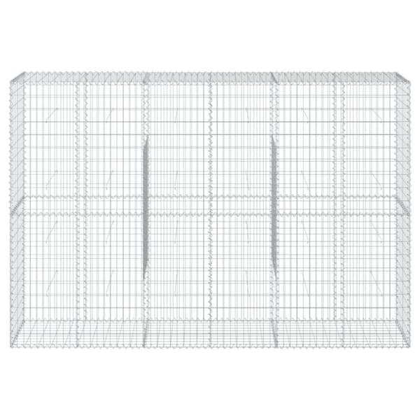 vidaXL gabionkurv med cover 300x50x200 cm galvaniseret jern