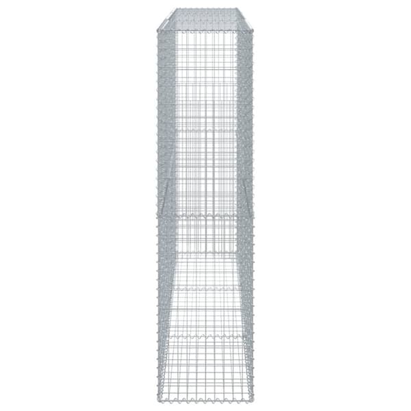 vidaXL gabionkurv med cover 300x50x200 cm galvaniseret jern