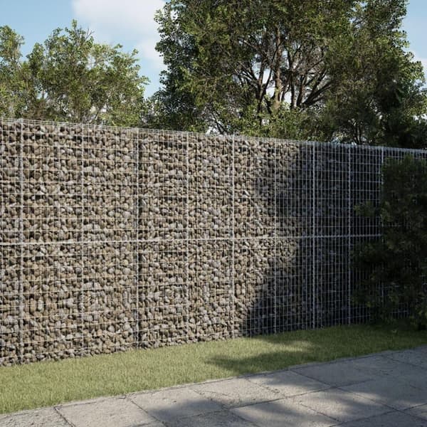 vidaXL gabionkurv med cover 300x50x200 cm galvaniseret jern
