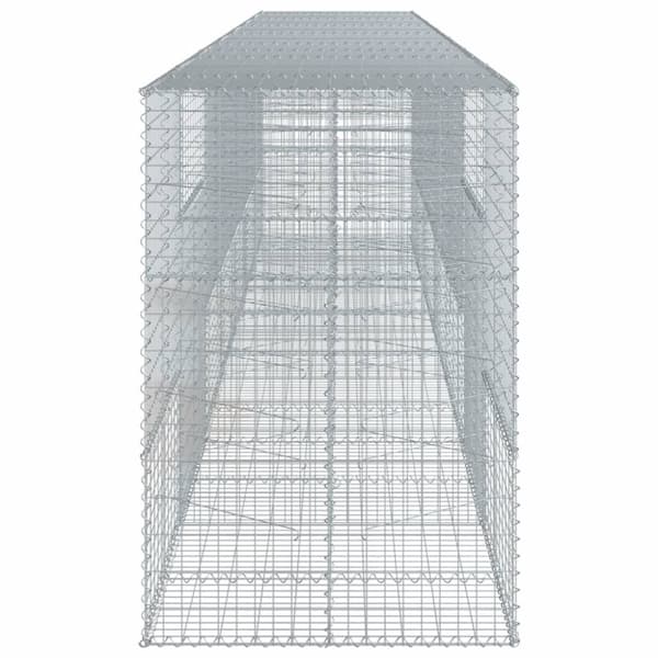 vidaXL Gabionkorg med skydd 700x100x150 cm galvaniserat järn