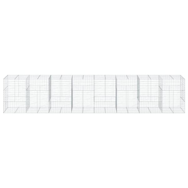 vidaXL Gabionkurv med deksel 800x100x150 cm galvanisert jern