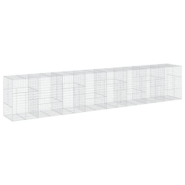 vidaXL Gabionkurv med deksel 800x100x150 cm galvanisert jern