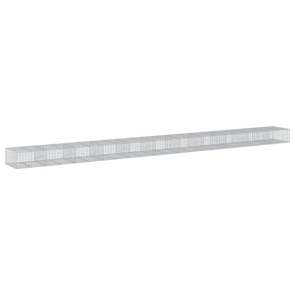 vidaXL Gabionkurv med deksel 1100x100x50 cm galvanisert jern