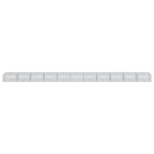 vidaXL Gabionkurv med deksel 1100x100x50 cm galvanisert jern