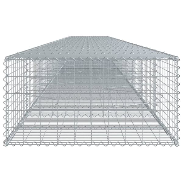 vidaXL Gabionkurv med deksel 1100x100x50 cm galvanisert jern