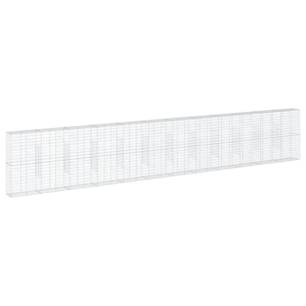 vidaXL Gabionkurv med deksel 1200x50x200 cm galvanisert jern
