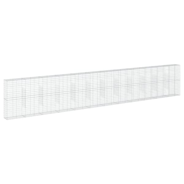 vidaXL Gabionkurv med deksel 1200x50x200 cm galvanisert jern