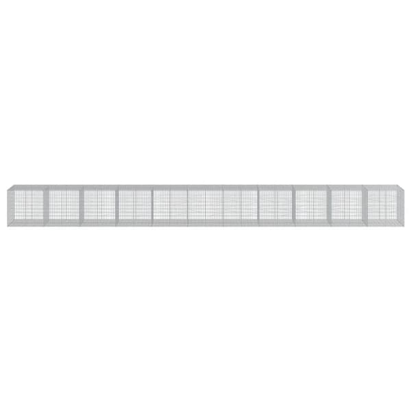 vidaXL Gabionkorg med skydd 1100x100x100 cm galvaniserat järn
