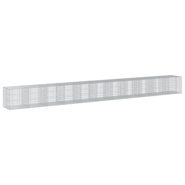 vidaXL Gabionkorg med skydd 1100x100x100 cm galvaniserat järn