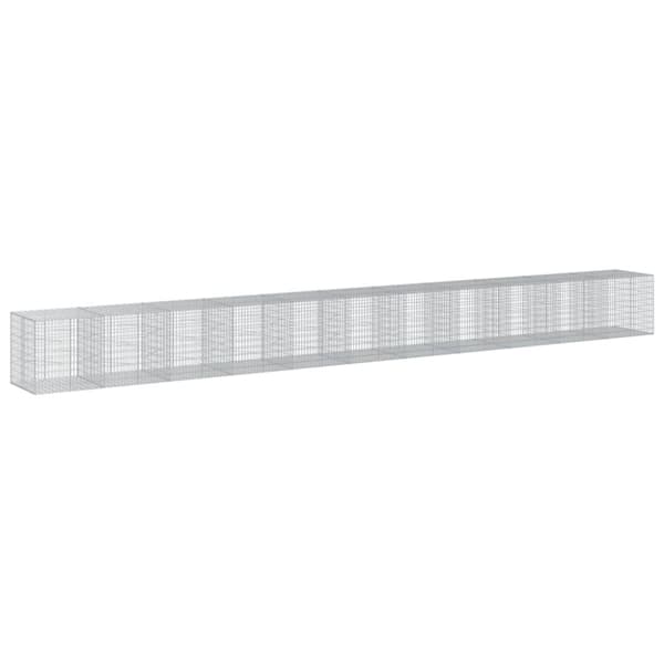 vidaXL Gabionkorg med skydd 1100x100x100 cm galvaniserat järn