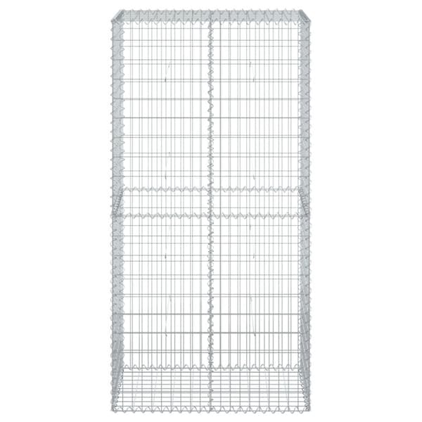 vidaXL Gabionkurv med deksel 100x50x200 cm galvanisert jern