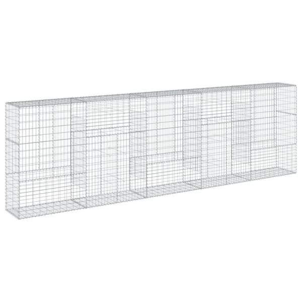 vidaXL Gabionkurv med deksel 500x50x150 cm galvanisert jern