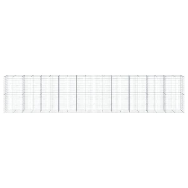 vidaXL Gabionkurv med deksel 1000x100x200 cm galvanisert jern