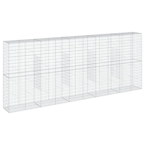 vidaXL Gabionkurv med deksel 500x50x200 cm galvanisert jern