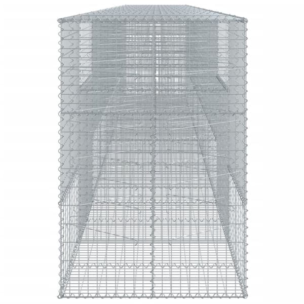 vidaXL Gabionkorg med skydd 900x100x150 cm galvaniserat järn
