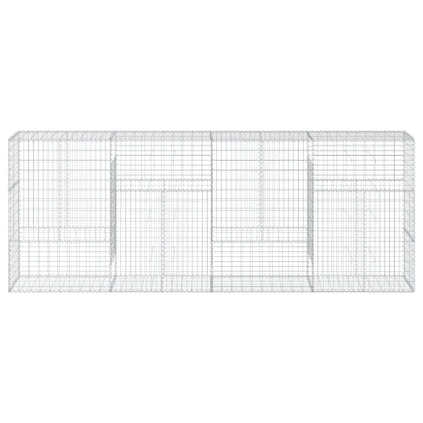 vidaXL Gabionkorg med skydd 400x50x150 cm galvaniserat järn