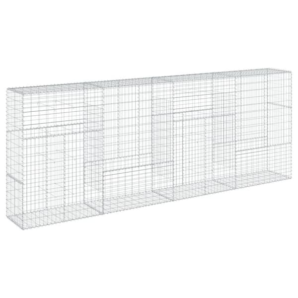 vidaXL Gabionkorg med skydd 400x50x150 cm galvaniserat järn