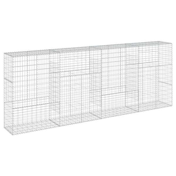 vidaXL Gabionkorg med skydd 400x50x150 cm galvaniserat järn