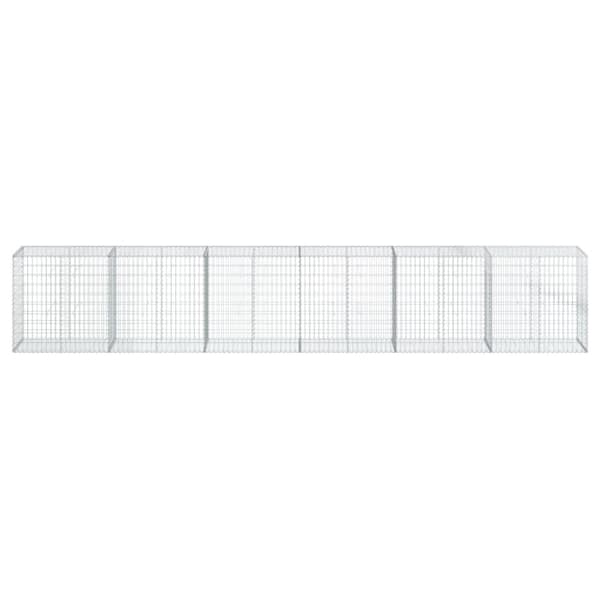 vidaXL Gabionkurv med deksel 600x50x100 cm galvanisert jern