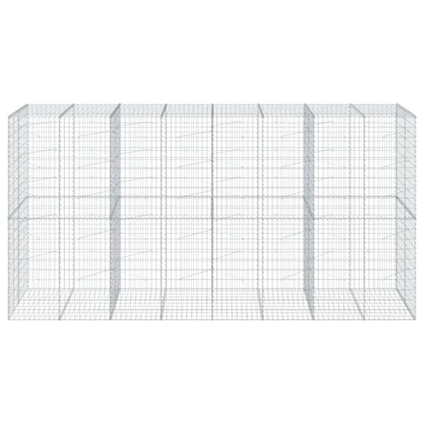 vidaXL Gabionkurv med deksel 400x100x200 cm galvanisert jern