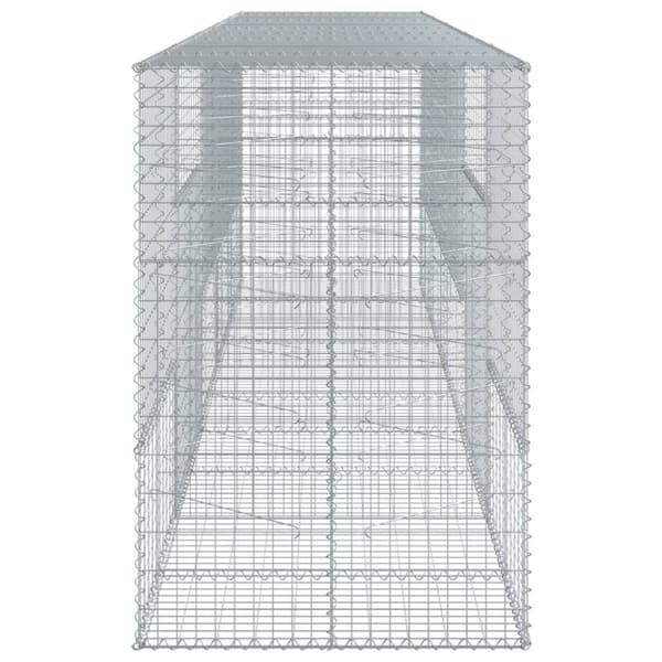 vidaXL Gabionkurv med deksel 500x100x150 cm galvanisert jern