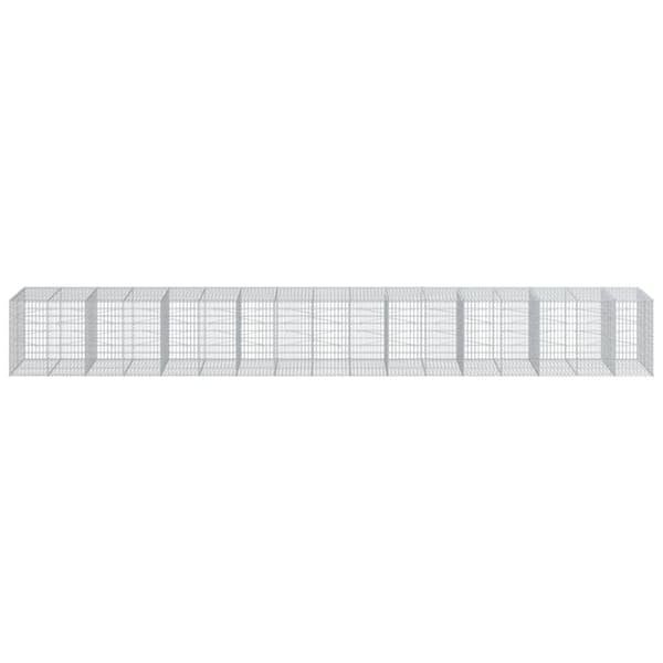 vidaXL Gabionkurv med deksel 850x100x100 cm galvanisert jern