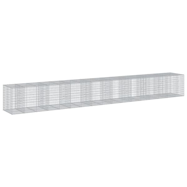 vidaXL Gabionkurv med deksel 850x100x100 cm galvanisert jern
