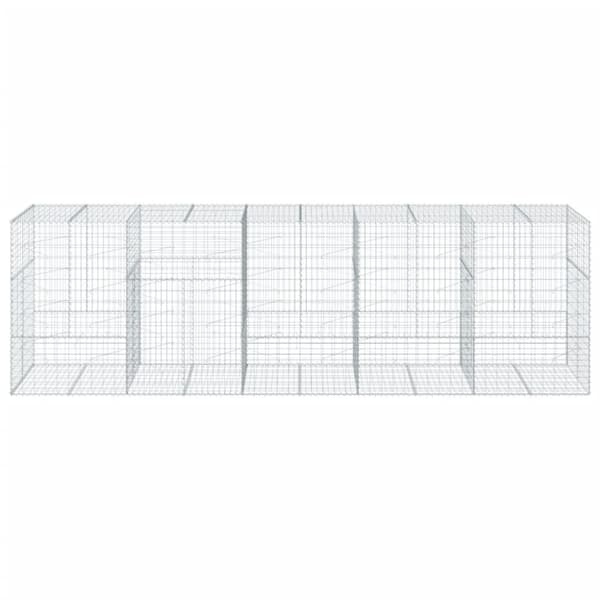 vidaXL gabionkurv med cover 500x100x150 cm galvaniseret jern