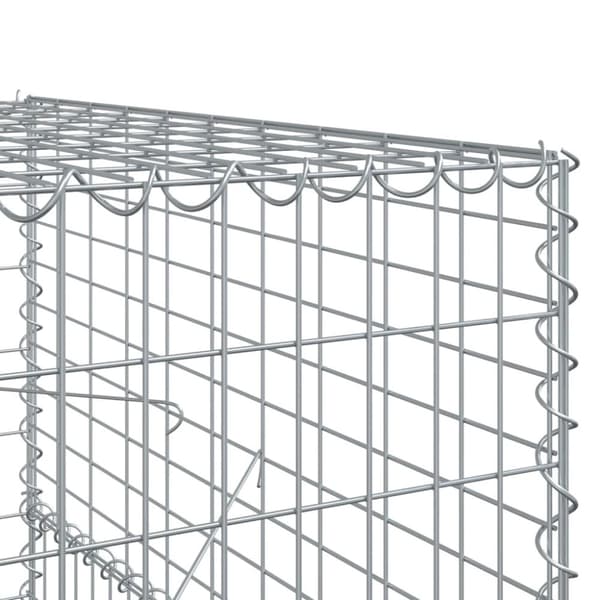 vidaXL gabionkurv med cover 500x100x150 cm galvaniseret jern