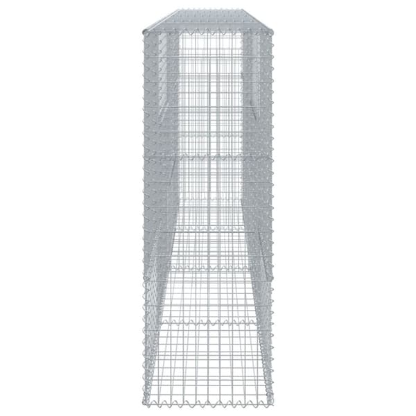 vidaXL gabionkurv med cover 400x50x150 cm galvaniseret jern