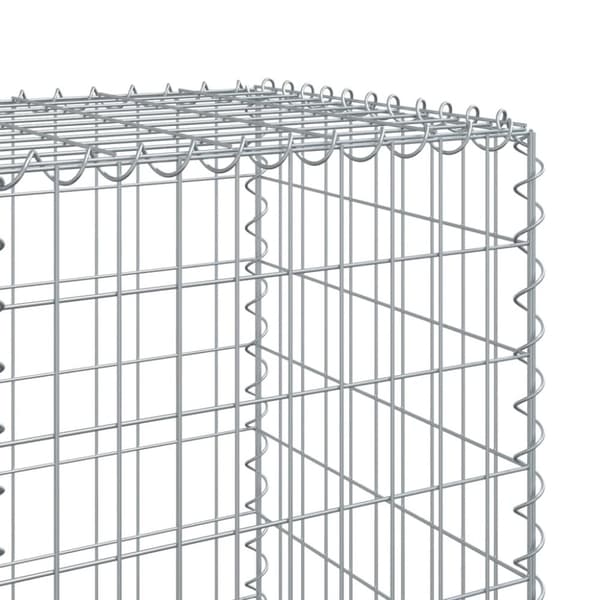 vidaXL gabionkurv med cover 400x50x150 cm galvaniseret jern