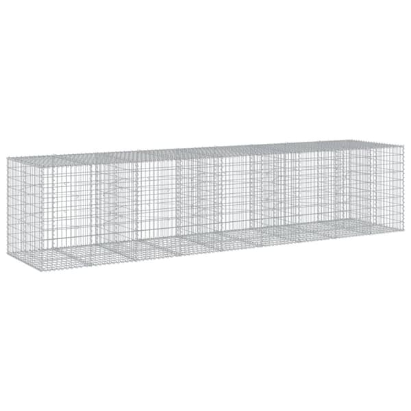 vidaXL Kivikori katolla 450x100x100 cm galvanoitu rauta