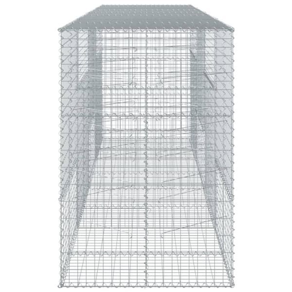 vidaXL gabionkurv med cover 400x100x150 cm galvaniseret jern