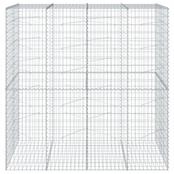 vidaXL gabionkurv med cover 200x100x200 cm galvaniseret jern